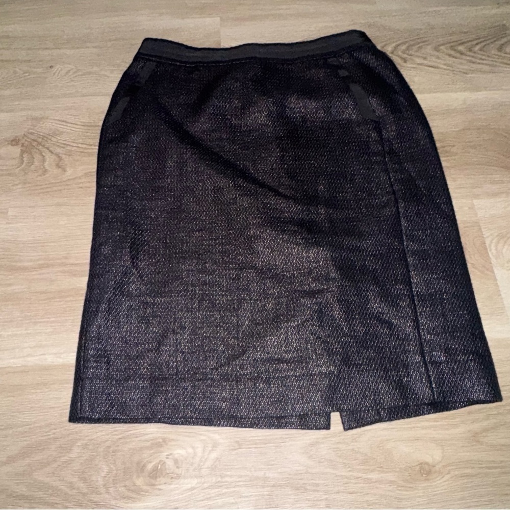 Ann Taylor Fine Italian Black Pencil Skirt - Picture 3 of 8